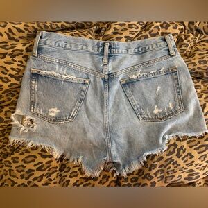 Agolde Light Wash Distressed Denim Cutoff Shorts